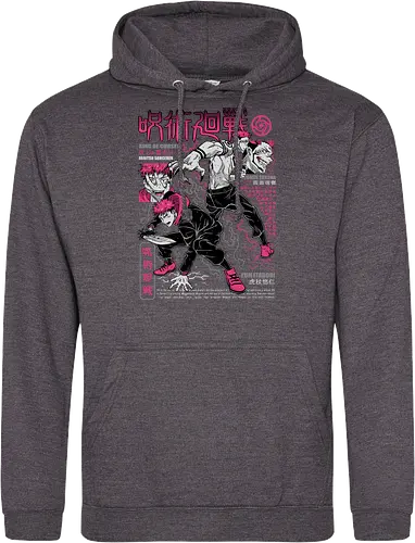 Itadori and Sukuna King of Curses - Sukuna, Yuji Itadori, dark fantasy, jujutsu kaisen art, anime otaku, villain energy, pink aesthetic, shonen battle - Standard Hoodie