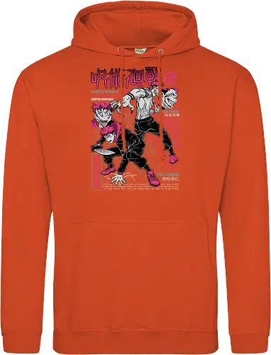 Itadori and Sukuna King of Curses - Sukuna, Yuji Itadori, dark fantasy, jujutsu kaisen art, anime otaku, villain energy, pink aesthetic, shonen battle - Standard Hoodie
