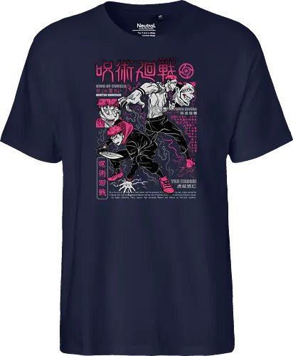 Itadori and Sukuna King of Curses - Sukuna, Yuji Itadori, dark fantasy, jujutsu kaisen art, anime otaku, villain energy, pink aesthetic, shonen battle - Fairtrade T-Shirt