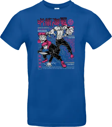 Itadori and Sukuna King of Curses - Sukuna, Yuji Itadori, dark fantasy, jujutsu kaisen art, anime otaku, villain energy, pink aesthetic, shonen battle - Standard T-Shirt