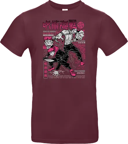 Itadori and Sukuna King of Curses - Sukuna, Yuji Itadori, dark fantasy, jujutsu kaisen art, anime otaku, villain energy, pink aesthetic, shonen battle - Standard T-Shirt