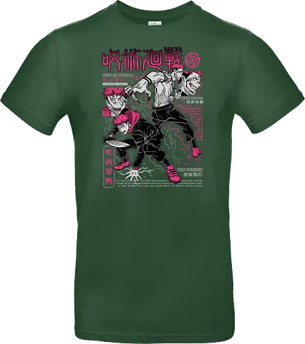 Itadori and Sukuna King of Curses - Sukuna, Yuji Itadori, dark fantasy, jujutsu kaisen art, anime otaku, villain energy, pink aesthetic, shonen battle - Standard T-Shirt