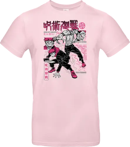 Itadori and Sukuna King of Curses - Sukuna, Yuji Itadori, dark fantasy, jujutsu kaisen art, anime otaku, villain energy, pink aesthetic, shonen battle - Standard T-Shirt