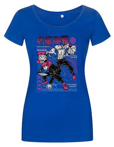 Itadori and Sukuna King of Curses - Sukuna, Yuji Itadori, dark fantasy, jujutsu kaisen art, anime otaku, villain energy, pink aesthetic, shonen battle - Damen T-Shirt