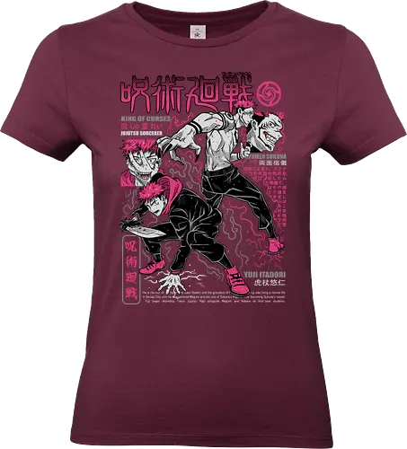 Itadori and Sukuna King of Curses - Sukuna, Yuji Itadori, dark fantasy, jujutsu kaisen art, anime otaku, villain energy, pink aesthetic, shonen battle - Standard T-Shirt (Frauen)