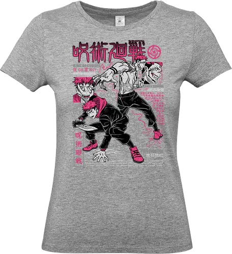 Itadori and Sukuna King of Curses - Sukuna, Yuji Itadori, dark fantasy, jujutsu kaisen art, anime otaku, villain energy, pink aesthetic, shonen battle - Standard T-Shirt (Frauen)