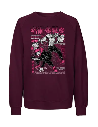 Itadori and Sukuna King of Curses - Sukuna, Yuji Itadori, dark fantasy, jujutsu kaisen art, anime otaku, villain energy, pink aesthetic, shonen battle - Fairtrade Sweatshirt