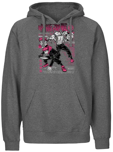 Itadori and Sukuna King of Curses - Sukuna, Yuji Itadori, dark fantasy, jujutsu kaisen art, anime otaku, villain energy, pink aesthetic, shonen battle - Fairtrade Hoodie