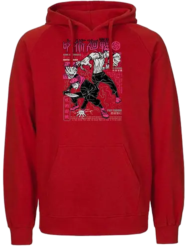 Itadori and Sukuna King of Curses - Sukuna, Yuji Itadori, dark fantasy, jujutsu kaisen art, anime otaku, villain energy, pink aesthetic, shonen battle - Fairtrade Hoodie
