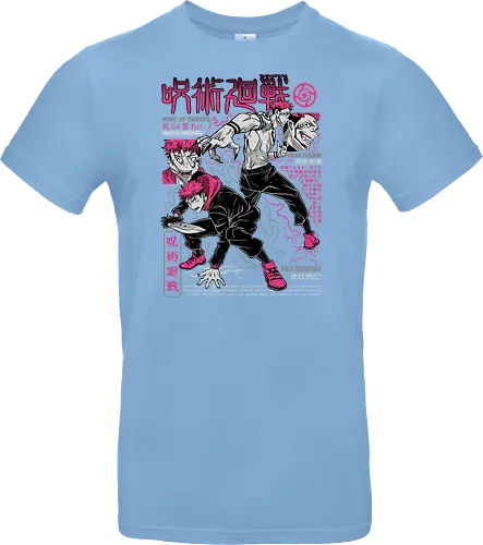Itadori and Sukuna King of Curses - Sukuna, Yuji Itadori, dark fantasy, jujutsu kaisen art, anime otaku, villain energy, pink aesthetic, shonen battle - Standard T-Shirt