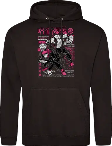 Itadori and Sukuna King of Curses - Sukuna, Yuji Itadori, dark fantasy, jujutsu kaisen art, anime otaku, villain energy, pink aesthetic, shonen battle - Standard Hoodie