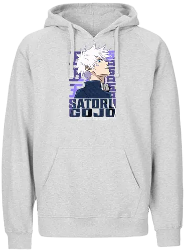 Satoru Gojo Japan Limitless Legend - Gojo Satoru, JJK strongest, Japan style, white hair anime, anime fan gift, cool sorcerer, minimalist design, Jujutsu - Fairtrade Hoodie