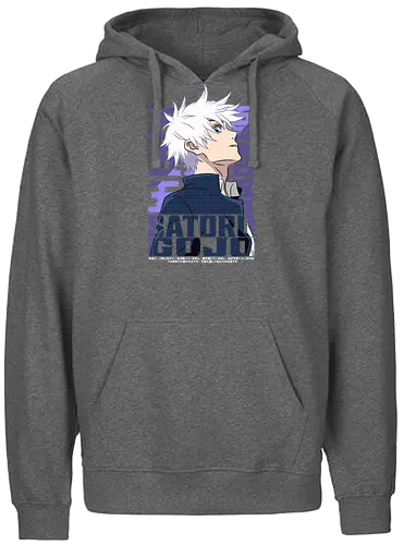 Satoru Gojo Japan Limitless Legend - Gojo Satoru, JJK strongest, Japan style, white hair anime, anime fan gift, cool sorcerer, minimalist design, Jujutsu - Fairtrade Hoodie