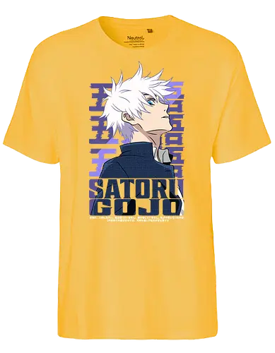 Satoru Gojo Japan Limitless Legend - Gojo Satoru, JJK strongest, Japan style, white hair anime, anime fan gift, cool sorcerer, minimalist design, Jujutsu - Fairtrade T-Shirt