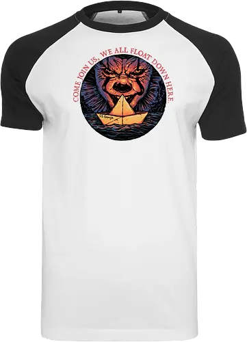 Join the Float - Movie, horror, Halloween, horror movie, clown, creepy, mystery, monster - Raglan T-Shirt