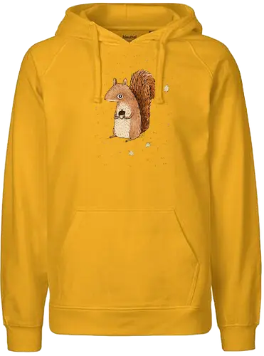 Oranges Eichhörnchen Hält Eichel Herbstblätter Flauschiger Schwanz - oranges Herbst Eichhörnchen, voluminöser flammender Schwanz, Eichel zwischen Pfoten, handgefertigte Skizze Illustration, trockene Herbstblätter Szenerie, braunes beiges Bauch Eichhörnchen, süße Herbst Tier Kunst, Waldtier Druck, Herbst Liebhaber Geschenk, Herbst Eichhörnchen Shirt, ausdrucksstarke große Augen Eichhörnchen, Bleistift Fell Textur Kunst, Herbst Wald Tier Kunst, entschlossenes süßes Eichhörnchen, Herbst Fauna Illustration - Fairtrade Hoodie