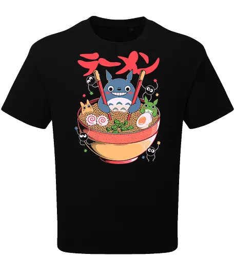 Ramen Friends - ramen, japanese, japan, anime, fantasy, cute, noodles, food, cartoon, kawaii, nostalgia, otaku, culture, oriental, creature, friends, playful, colorful, illustration, geek - Oversize T-Shirt