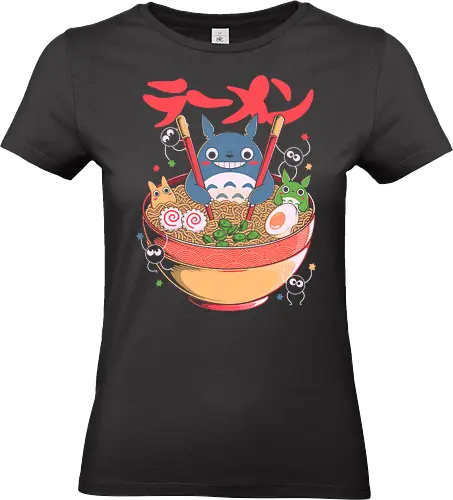 Ramen Friends - ramen, japanese, japan, anime, fantasy, cute, noodles, food, cartoon, kawaii, nostalgia, otaku, culture, oriental, creature, friends, playful, colorful, illustration, geek - Standard T-Shirt (Frauen)
