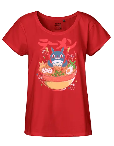 Ramen Friends - ramen, japanese, japan, anime, fantasy, cute, noodles, food, cartoon, kawaii, nostalgia, otaku, culture, oriental, creature, friends, playful, colorful, illustration, geek - Fairtrade Girl Shirt