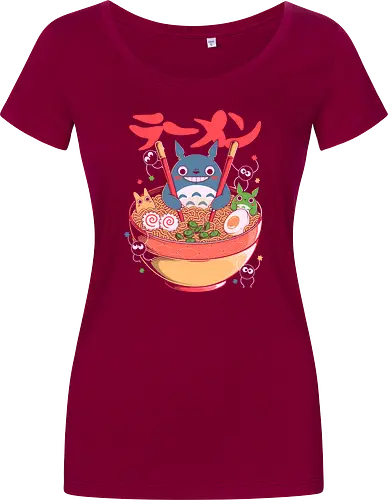 Ramen Friends - ramen, japanese, japan, anime, fantasy, cute, noodles, food, cartoon, kawaii, nostalgia, otaku, culture, oriental, creature, friends, playful, colorful, illustration, geek - Damen T-Shirt
