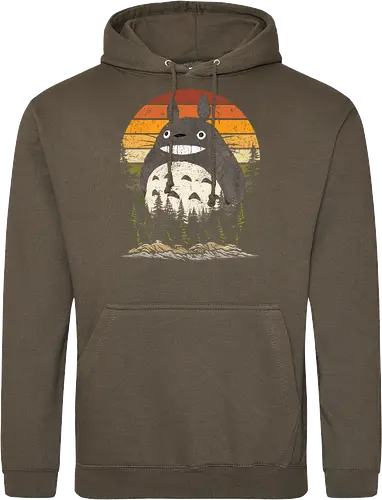 Autumn with my neighbor vintage - anime, manga, japan, retro, vintage, miyazaki, fall, autumn, cat, seasons, halloween - Standard Hoodie
