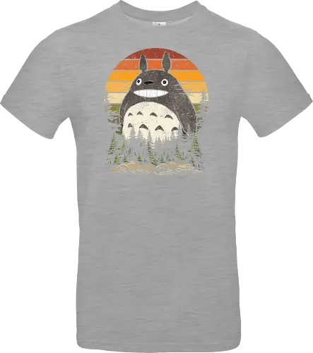 Autumn with my neighbor vintage - anime, manga, japan, retro, vintage, miyazaki, fall, autumn, cat, seasons, halloween - Standard T-Shirt
