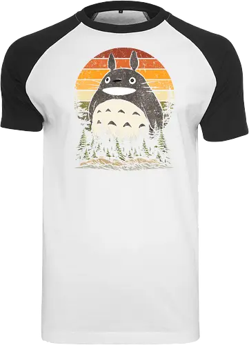 Autumn with my neighbor vintage - anime, manga, japan, retro, vintage, miyazaki, fall, autumn, cat, seasons, halloween - Raglan T-Shirt