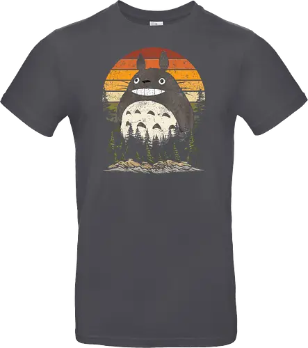 Autumn with my neighbor vintage - anime, manga, japan, retro, vintage, miyazaki, fall, autumn, cat, seasons, halloween - Standard T-Shirt