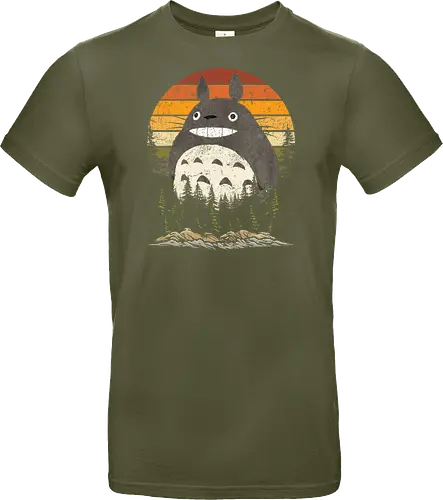 Autumn with my neighbor vintage - anime, manga, japan, retro, vintage, miyazaki, fall, autumn, cat, seasons, halloween - Standard T-Shirt