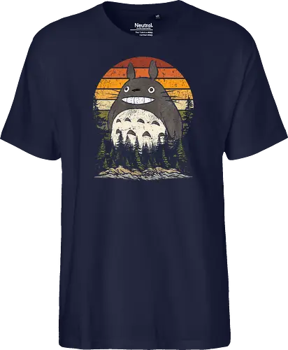 Autumn with my neighbor vintage - anime, manga, japan, retro, vintage, miyazaki, fall, autumn, cat, seasons, halloween - Fairtrade T-Shirt