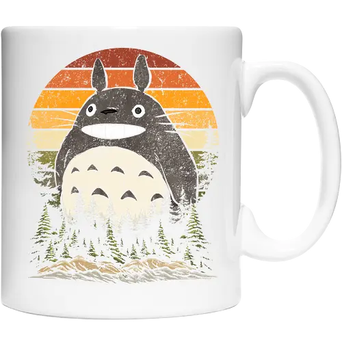 Autumn with my neighbor vintage - anime, manga, japan, retro, vintage, miyazaki, fall, autumn, cat, seasons, halloween - Keramiktasse