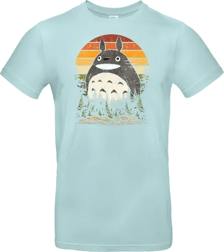 Autumn with my neighbor vintage - anime, manga, japan, retro, vintage, miyazaki, fall, autumn, cat, seasons, halloween - Standard T-Shirt