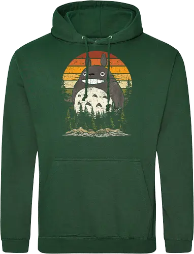 Autumn with my neighbor vintage - anime, manga, japan, retro, vintage, miyazaki, fall, autumn, cat, seasons, halloween - Standard Hoodie