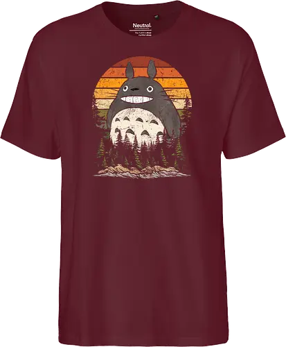 Autumn with my neighbor vintage - anime, manga, japan, retro, vintage, miyazaki, fall, autumn, cat, seasons, halloween - Fairtrade T-Shirt