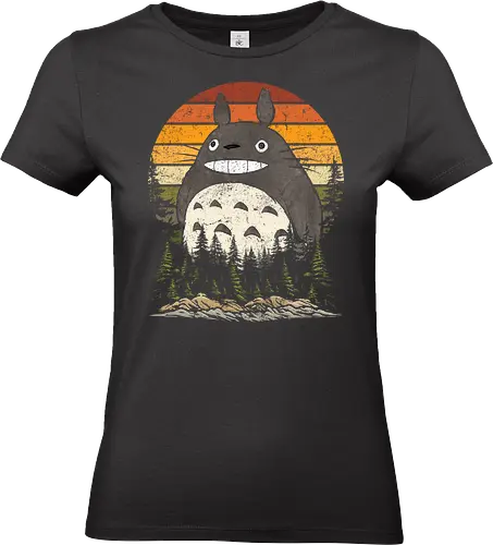 Autumn with my neighbor vintage - anime, manga, japan, retro, vintage, miyazaki, fall, autumn, cat, seasons, halloween - Standard T-Shirt (Frauen)
