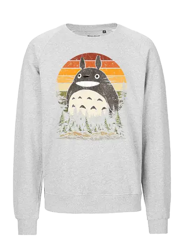 Autumn with my neighbor vintage - anime, manga, japan, retro, vintage, miyazaki, fall, autumn, cat, seasons, halloween - Fairtrade Sweatshirt