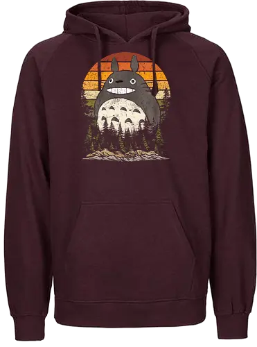 Autumn with my neighbor vintage - anime, manga, japan, retro, vintage, miyazaki, fall, autumn, cat, seasons, halloween - Fairtrade Hoodie