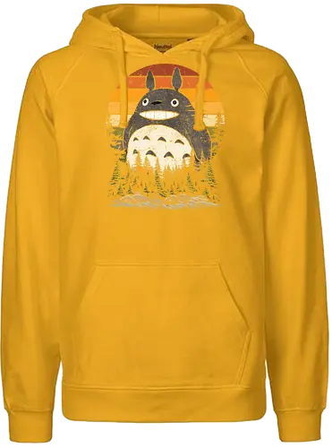Autumn with my neighbor vintage - anime, manga, japan, retro, vintage, miyazaki, fall, autumn, cat, seasons, halloween - Fairtrade Hoodie