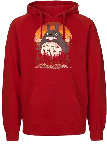 Autumn with my neighbor vintage - anime, manga, japan, retro, vintage, miyazaki, fall, autumn, cat, seasons, halloween - Fairtrade Hoodie
