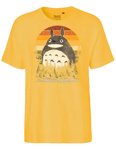 Autumn with my neighbor vintage - anime, manga, japan, retro, vintage, miyazaki, fall, autumn, cat, seasons, halloween - Fairtrade T-Shirt