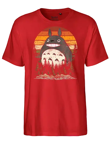 Autumn with my neighbor vintage - anime, manga, japan, retro, vintage, miyazaki, fall, autumn, cat, seasons, halloween - Fairtrade T-Shirt