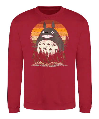 Autumn with my neighbor vintage - anime, manga, japan, retro, vintage, miyazaki, fall, autumn, cat, seasons, halloween - Sweatshirt
