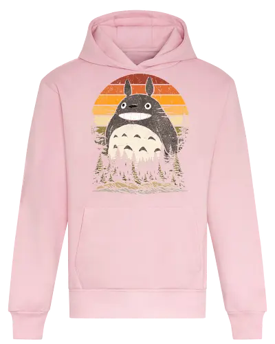 Autumn with my neighbor vintage - anime, manga, japan, retro, vintage, miyazaki, fall, autumn, cat, seasons, halloween - Heavyweight Hoodie