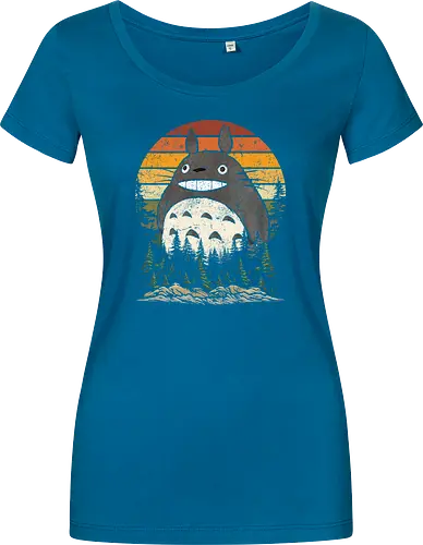 Autumn with my neighbor vintage - anime, manga, japan, retro, vintage, miyazaki, fall, autumn, cat, seasons, halloween - Damen T-Shirt
