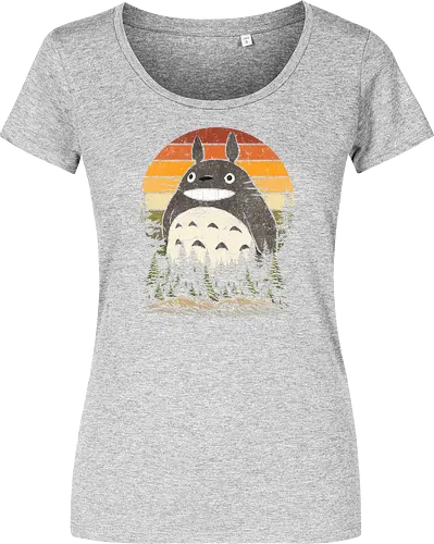 Autumn with my neighbor vintage - anime, manga, japan, retro, vintage, miyazaki, fall, autumn, cat, seasons, halloween - Damen T-Shirt