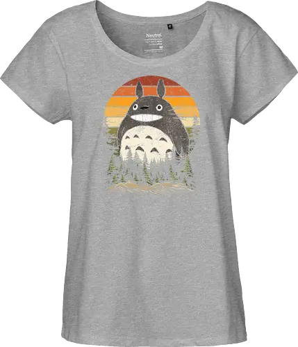 Autumn with my neighbor vintage - anime, manga, japan, retro, vintage, miyazaki, fall, autumn, cat, seasons, halloween - Fairtrade Girl Shirt