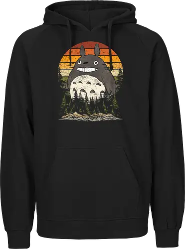 Autumn with my neighbor vintage - anime, manga, japan, retro, vintage, miyazaki, fall, autumn, cat, seasons, halloween - Fairtrade Hoodie