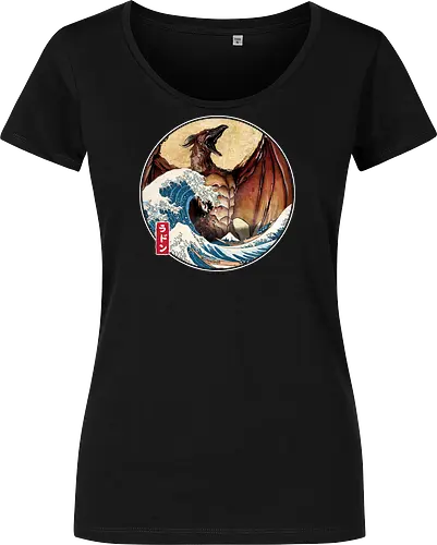 The Great Fire Pteranodon off Kanagawa - Damen T-Shirt