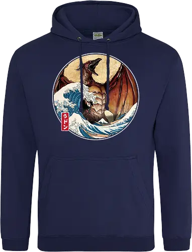 The Great Fire Pteranodon off Kanagawa - Standard Hoodie