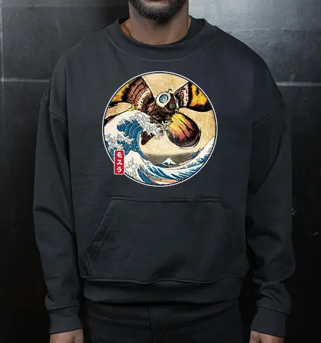 The Great Giant Moth off Kanagawa - Cropped Sweatshirt
